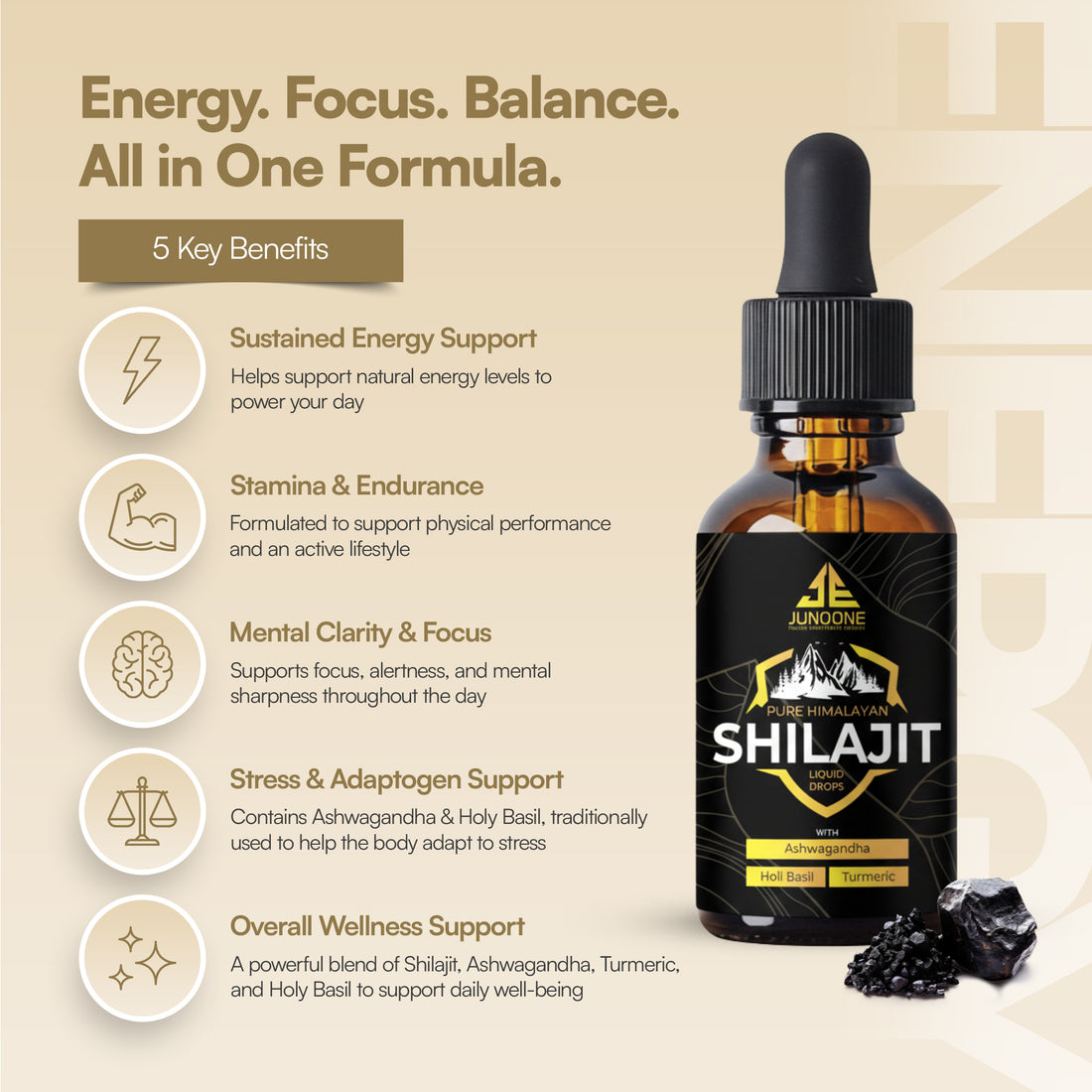 Pure Himalayan Shilajit Liquid Drops - Junoone