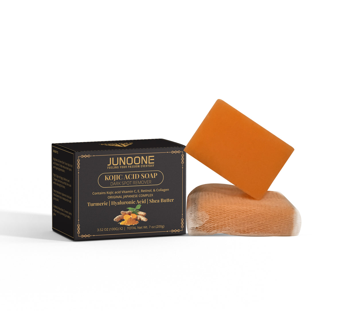 Kojic Acid Soap with Mesh Net – Gentle Exfoliation - Junoone